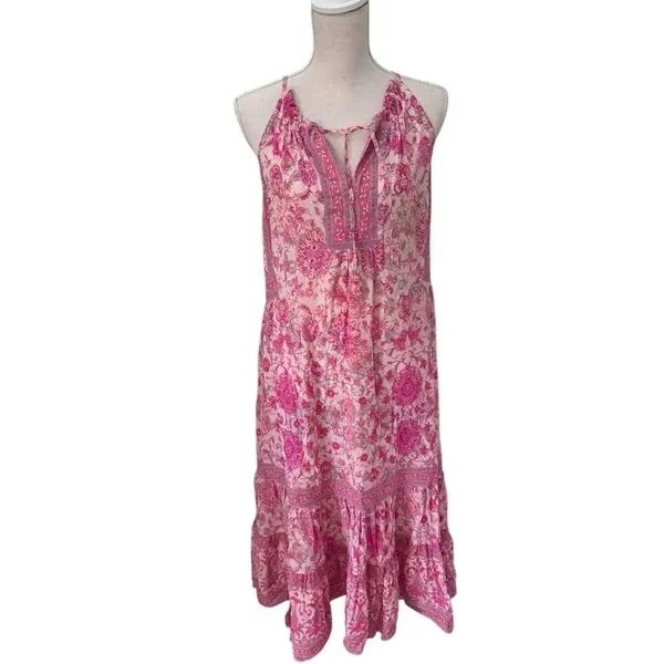 Rebecca Taylor Dreamweaver Print Silk Midi Dress Pink 8 - Image 2
