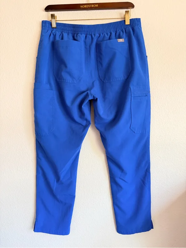 Figs blue Technical Collection pull up pants, elastic waist, pockets, ankle, M/P - Image 2