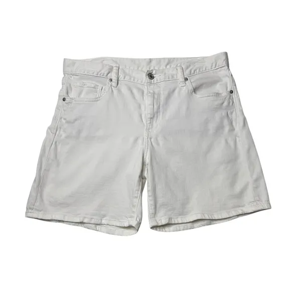 UNIQLO White Denim Bermuda Shorts 29 Coastal Clean Girl Minimalist - Image 2