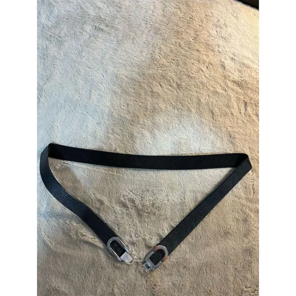 Lauren Ralph Lauren Women's Black Stretch Belt with Silver Clasp - Image 7