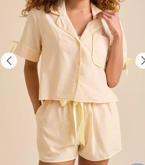 NEW Altar’d State Butter Yellow and Pink Striped Lounge Set Size XXL NWT - Image 5