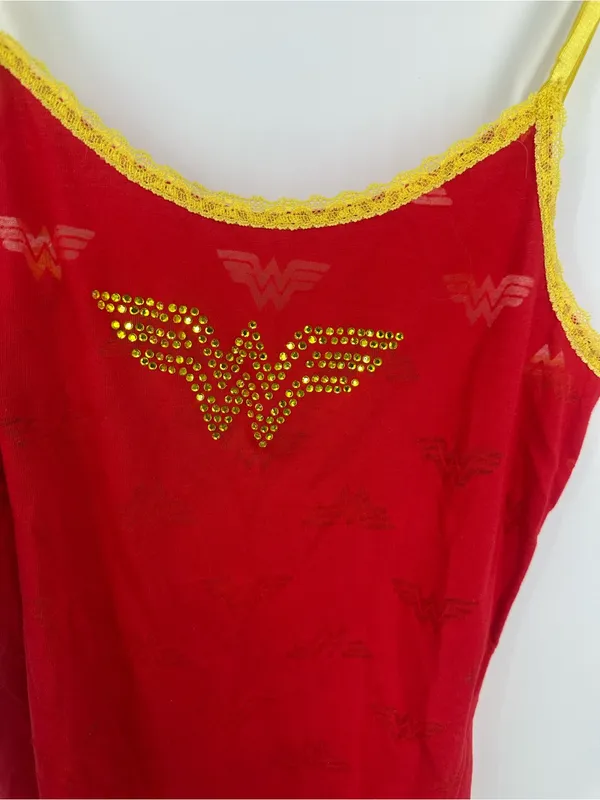 American Vintage Y2K Red Wonder Women Camisole Tank Top Size Medium Rhinestone - Image 7