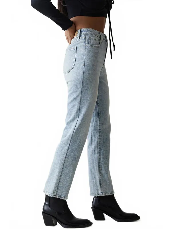 PacSun Straight Leg Jeans Stretch Curve Light Indigo NWT Size 23 - Image 4