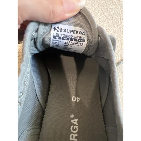 Superga 2750 Cotu Classic Gray Canvas Low Top Sneakers Mens 7.5 Women 9 Skate - Image 8