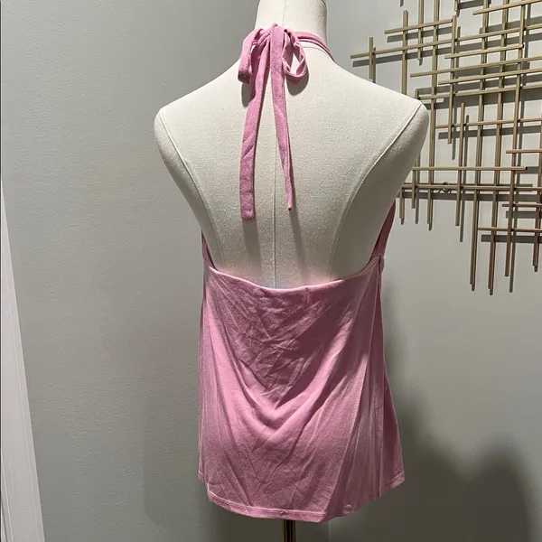 Moda International Pink Halter Top Size L - Image 2