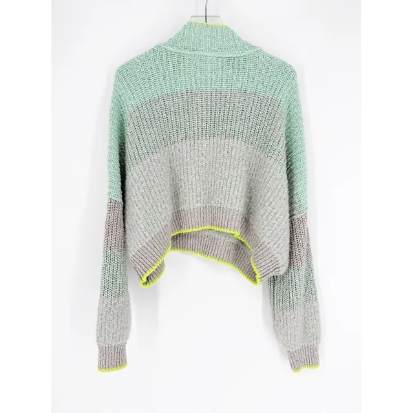 Free People Sunbrite Mock Neck Sweater Women's XL Cozy‎ Knit Pullover - Image 3