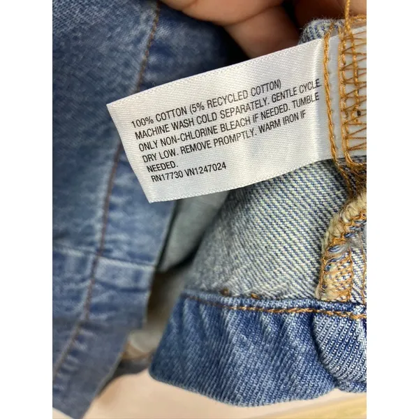FUTURE COLLECTIVE Denim Shirt‎ Dress Short Sleeve Collared Button Front Blue S - Image 7