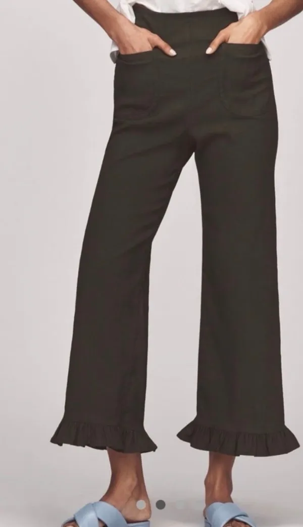 Anthropologie Maeve The Colette Ruffle-Hem Crop Wide-Leg Pants, Size 26 Tall - Image 3