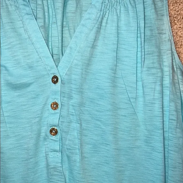 Lilly Pulitzer Blue Sleeveless Relaxed Tank Top - Image 4