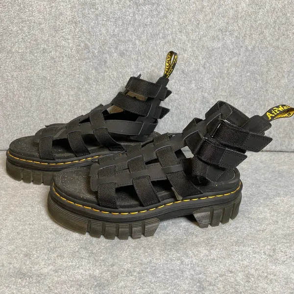 Doc Martens Ricki Gladiator Sandals Women 9 Black‎ Platform Webbing Strap EUC - Image 2