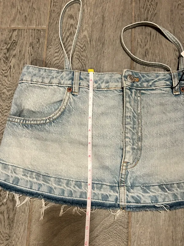 ZARA Light Wash Denim crop top - size small - Image 11