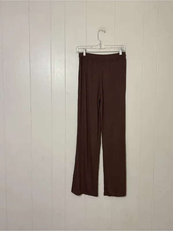 Nuuds Women’s Coffee Brown Lounge Pajama Pants Wide Leg Size XS - Image 7