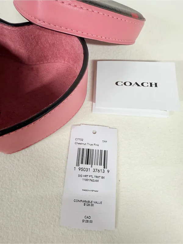 Coach Heart Trinket Box In Signature Canvas With Heart Petal Print c7752 - Image 6