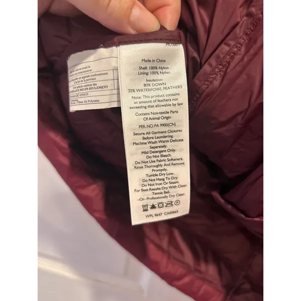 Eddie Bauer EB650 Womens Large Burgundy Down Puffer Vest Maroon Quilted Full Zip - Image 6