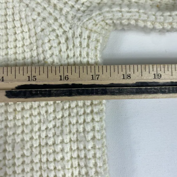 Marine Layer Sweater Womens‎ XS White Waffle Knit Cotton Nylon Wool Crewneck - Image 7