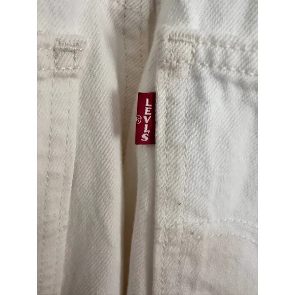 EUC Levi's Denim Overalls Minimalist Sz:29 White Bib Dungarees Modern - Image 7