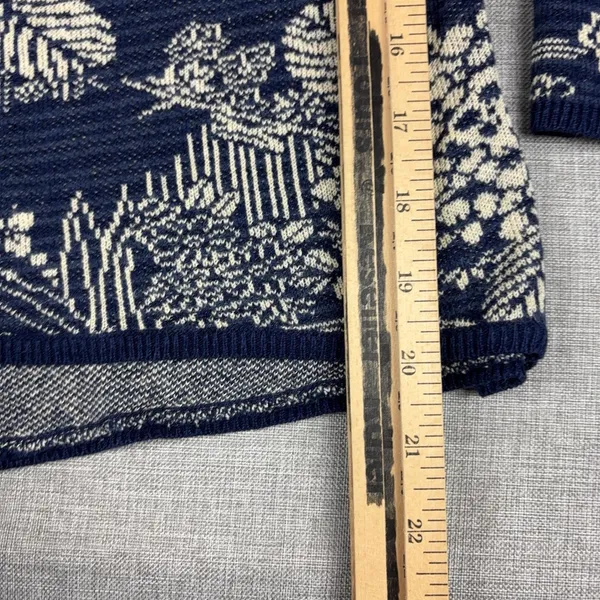 Denim & Supply Ralph Lauren Sweater Womens Small Blue Floral Crew Neck Knit - Image 5