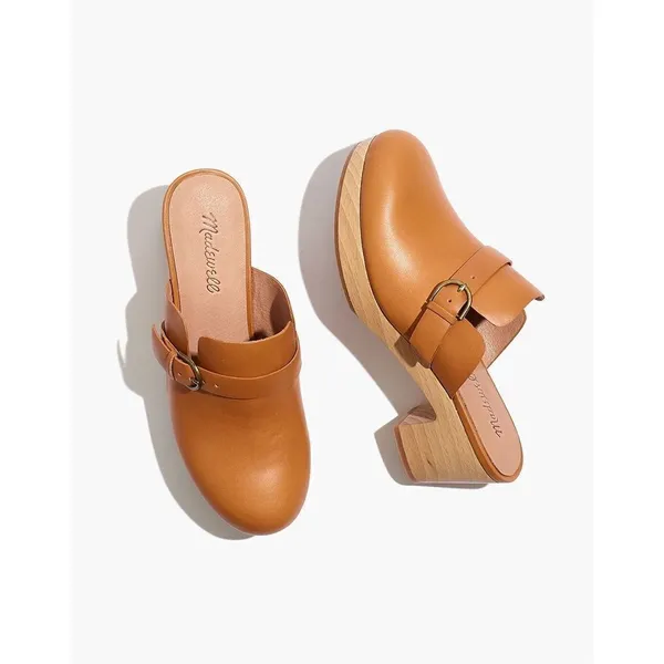 ✨Madewell The Monique Buckle Carmel Sz 9 Clogs ✨ - Image 5