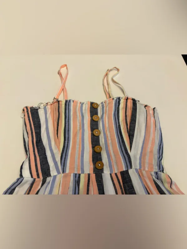Free People Lilah pleated tube midi dress multi lined size small - Image 8