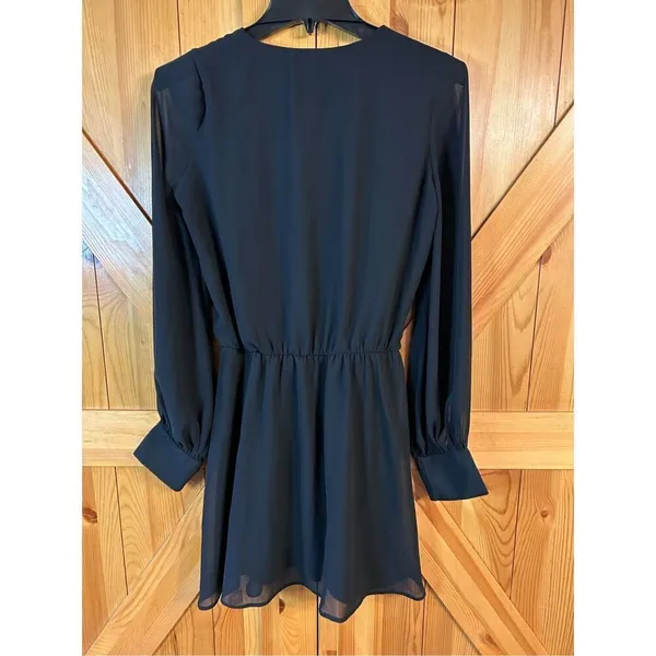 ASOS DESIGN sheer long sleeve dress in black size 4 (4865) - Image 5