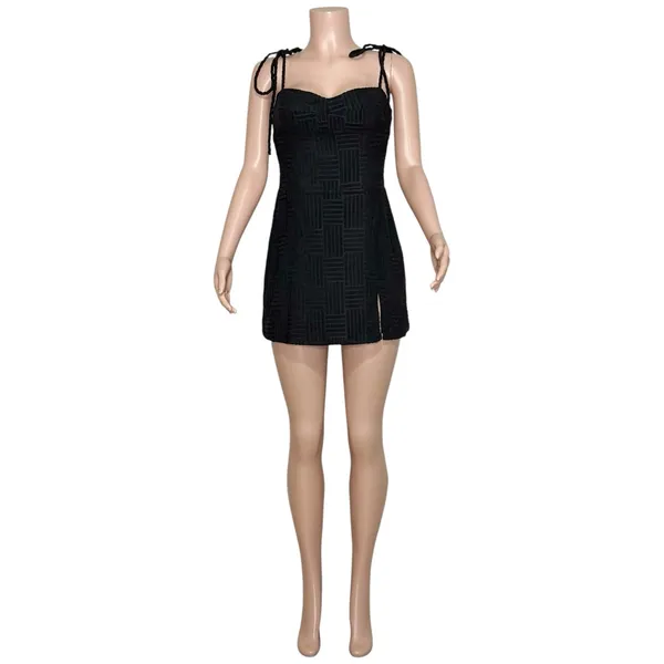 NEW AMANDA UPRICHARD Taylor Skort Romper, Black, Medium - Image 9