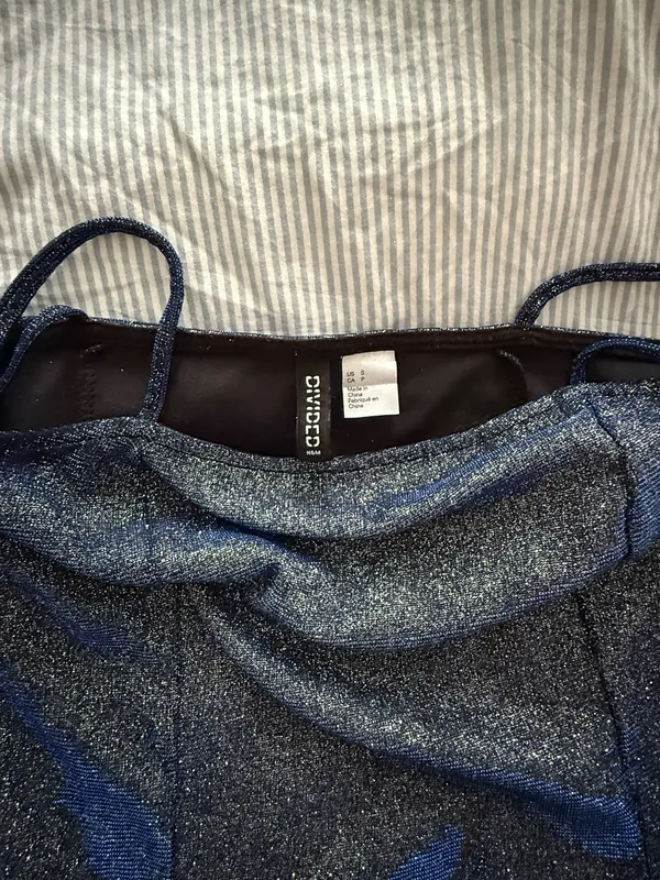 H&M Sparkle Blue Mini Dress - Image 6
