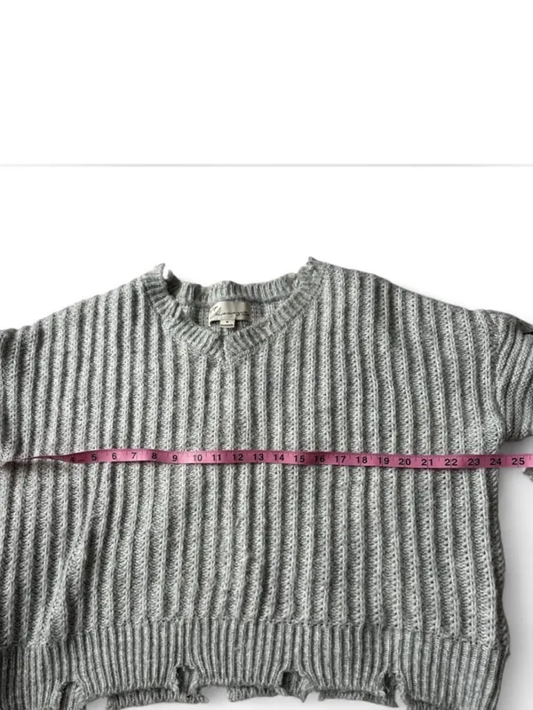 Vintage Havana cable knit grey and black star sleeve sweater - Image 5