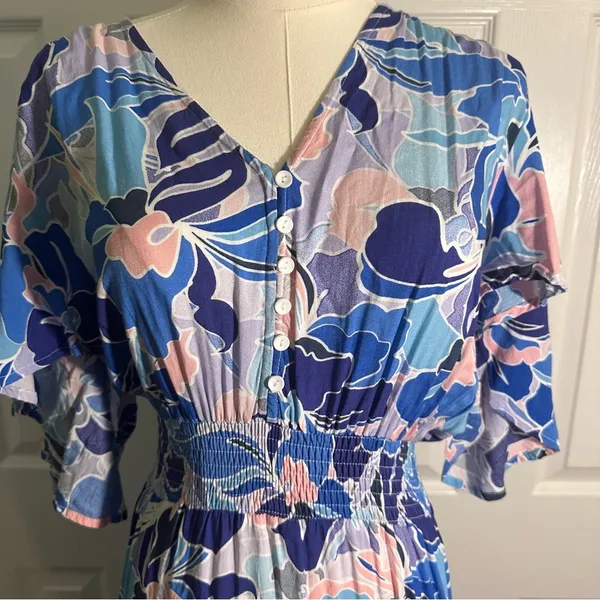 Anthropologie Abel the‎ Label Boho Floral Maxi Hi Low Dress Size Small - Image 3