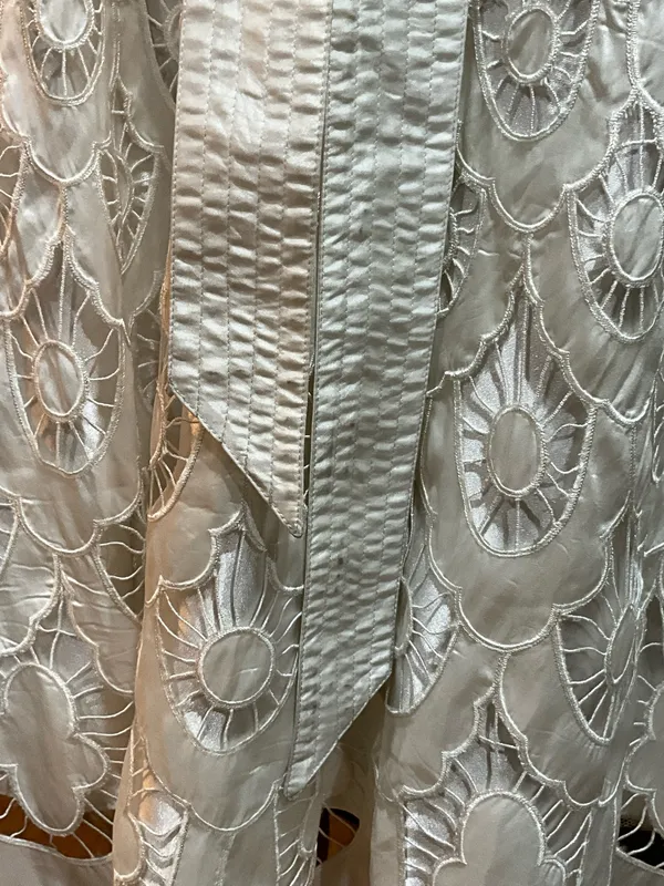 Betsey Johnson Taffeta White Floral Lace Dress 8 - Image 8