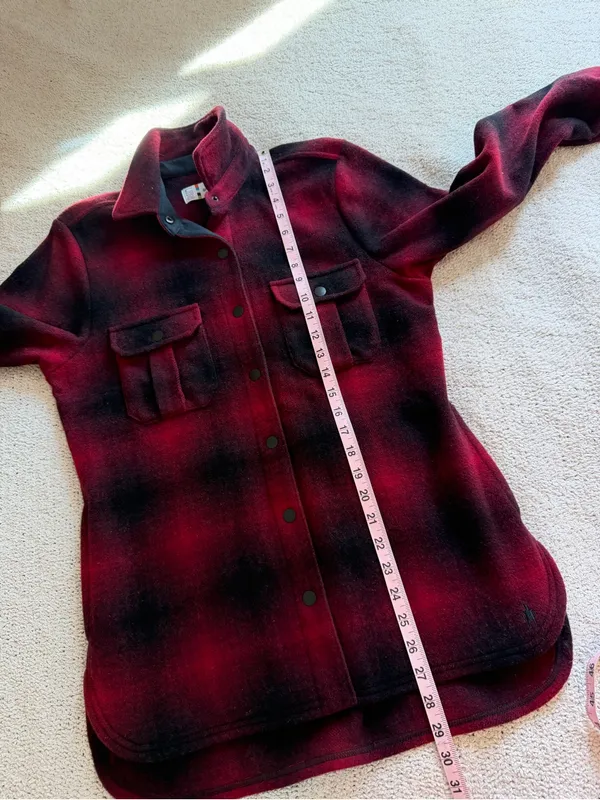 Smartwool Anchor Line Shirt Jacket Small Red Buffalo Check - Image 8