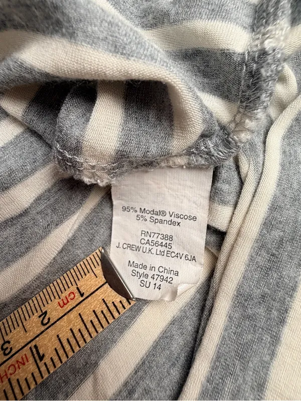J.Crew Womens S Gray White Striped Maxi Skirt Modal Stretch Pull On - Image 4