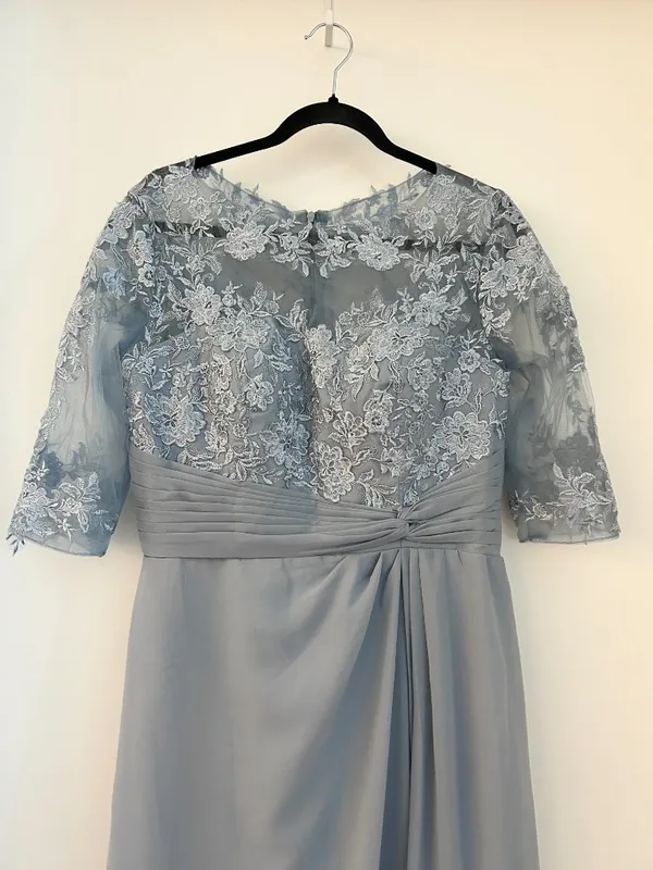 Make You Pretty More Lace A-Line Wedding Formal Gown in Light Blue Size 12 NWT - Image 4