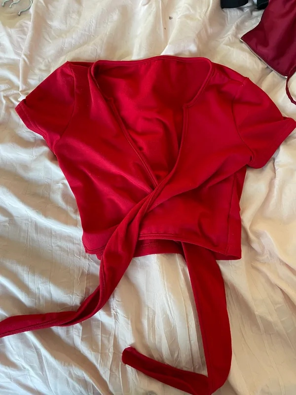 Red Tie Crop Top - Image 4