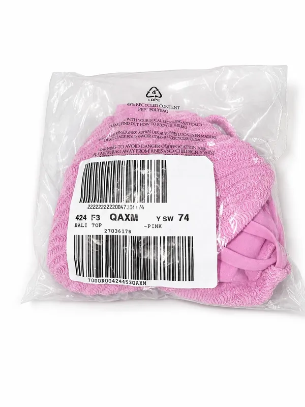 Dippin’ Daisy’s Pink Textured Bikini Set Size M Bali Top High Waist Bottom - Image 4