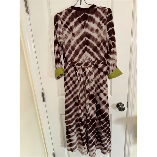 Women's Brown & White Tie Dye Maxi Dress Size Medium Boho Hope Cottage Core - Image 4