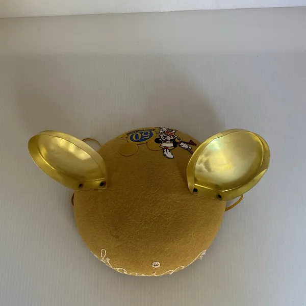 Vintage Disneyland 50th Anniversary Mickey Mouse Gold Ears Hat Infant Disney - Image 5