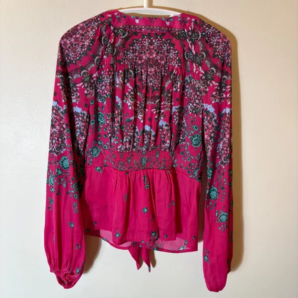 Free People Run Free‎ Blouse in Pink Combo Size XS - Image 8