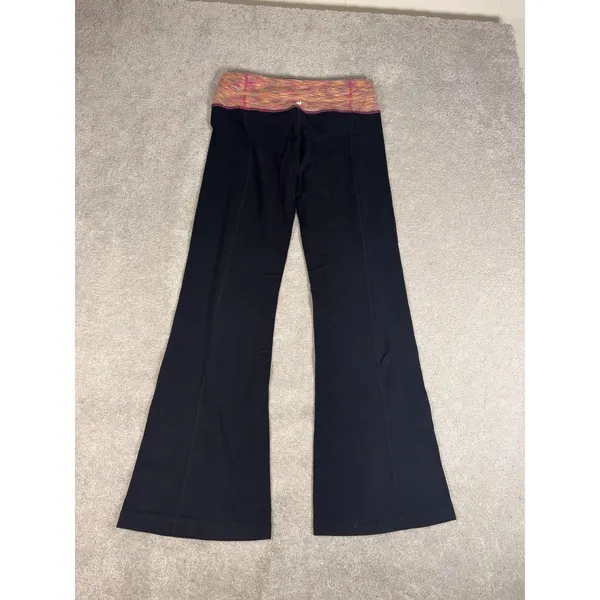 Lululemon Groove Pant Size 6 Black Magnum Dew Berry Flare Yoga - Image 3