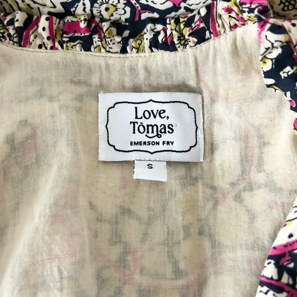 Emerson Fry Love Tòmas Modal Maxi Dress Pink Paisley Hand Block Print Size Small - Image 6