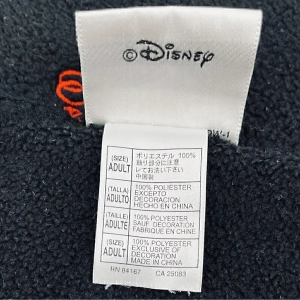 Disney Scarf Mickey Mouse Unisex 62" Black Muffler Neck Embroidered Vintage - Image 6