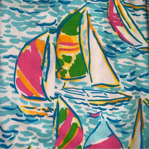 Lilly Pulitzer Franco Dress in You Gotta Regatta Ruffle Back Tie Strapless Dress - Image 8
