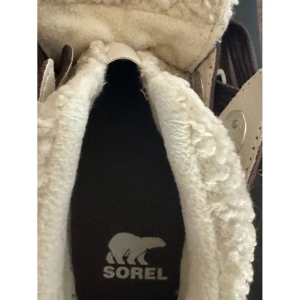 Sorel Brown Wedge Boots with Cream Sherpa Collar - Image 7