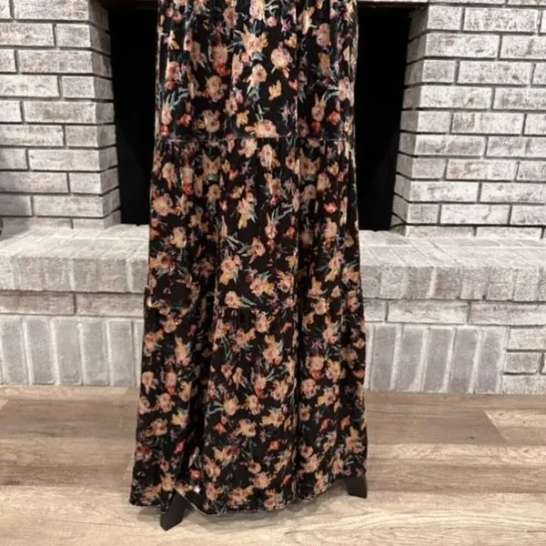 NWT Natural Life Bella Velvet Floral Maxi Dress Tiered Boho‎ Size Medium NEW - Image 15