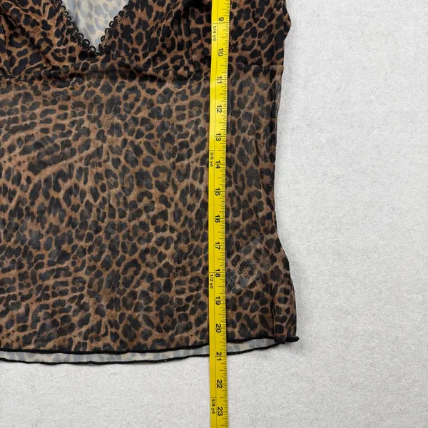 Edikted Leopard Print Sheer Mesh Tank Top Women’s Medium Y2K NWT - Image 7