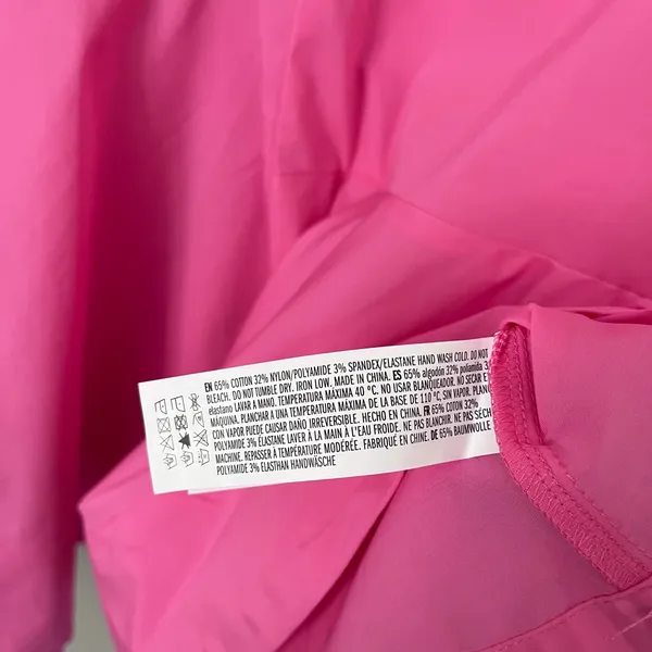 English Factory Peplum Waist Asymmetric Collared Blouse Pink M - Image 7