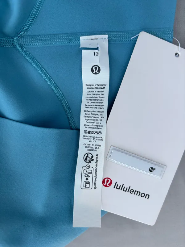NWT Lululemon Wunder Under Smooth Cover HR Tight Leggings Size 12 Pool LW5FZES - Image 9
