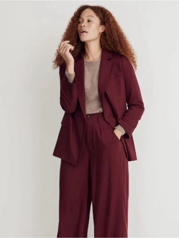 Madewell Caldwell Cabernet Oversized Double Breasted Blazer Size Small - Image 13