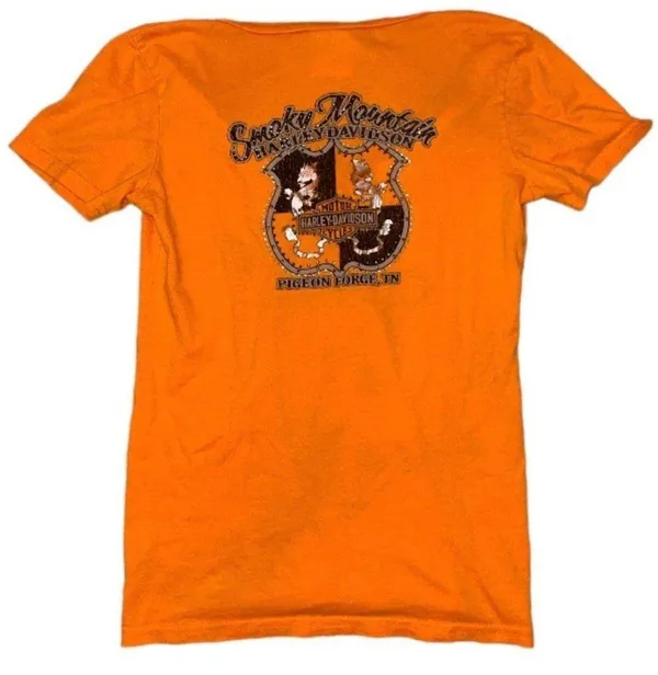 Harley Davidson smoky mountain pigeon forge Tennessee women’s bling T-shirt - Image 2