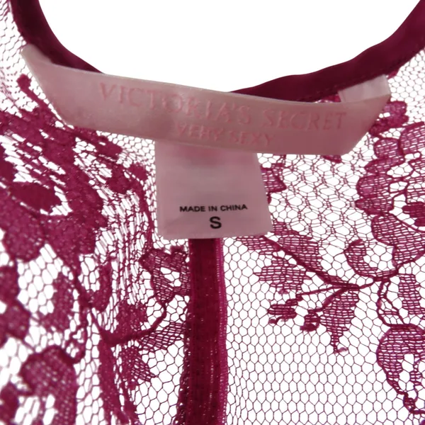 2000s Y2k Victoria’s Secret Very Sexy Pink Floral Lace Sheer Lingerie Slip Small - Image 4