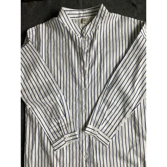 Knitted sweater and Stripes Shirt Dress Women‎ long-Length Shirt Dress - Image 3